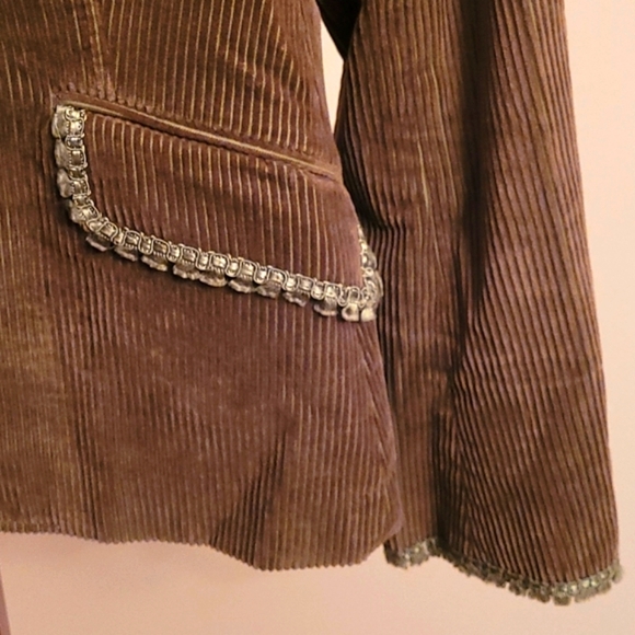 Fuentecapala Dark Academia Brown Corduroy Blazer - Picture 4 of 8